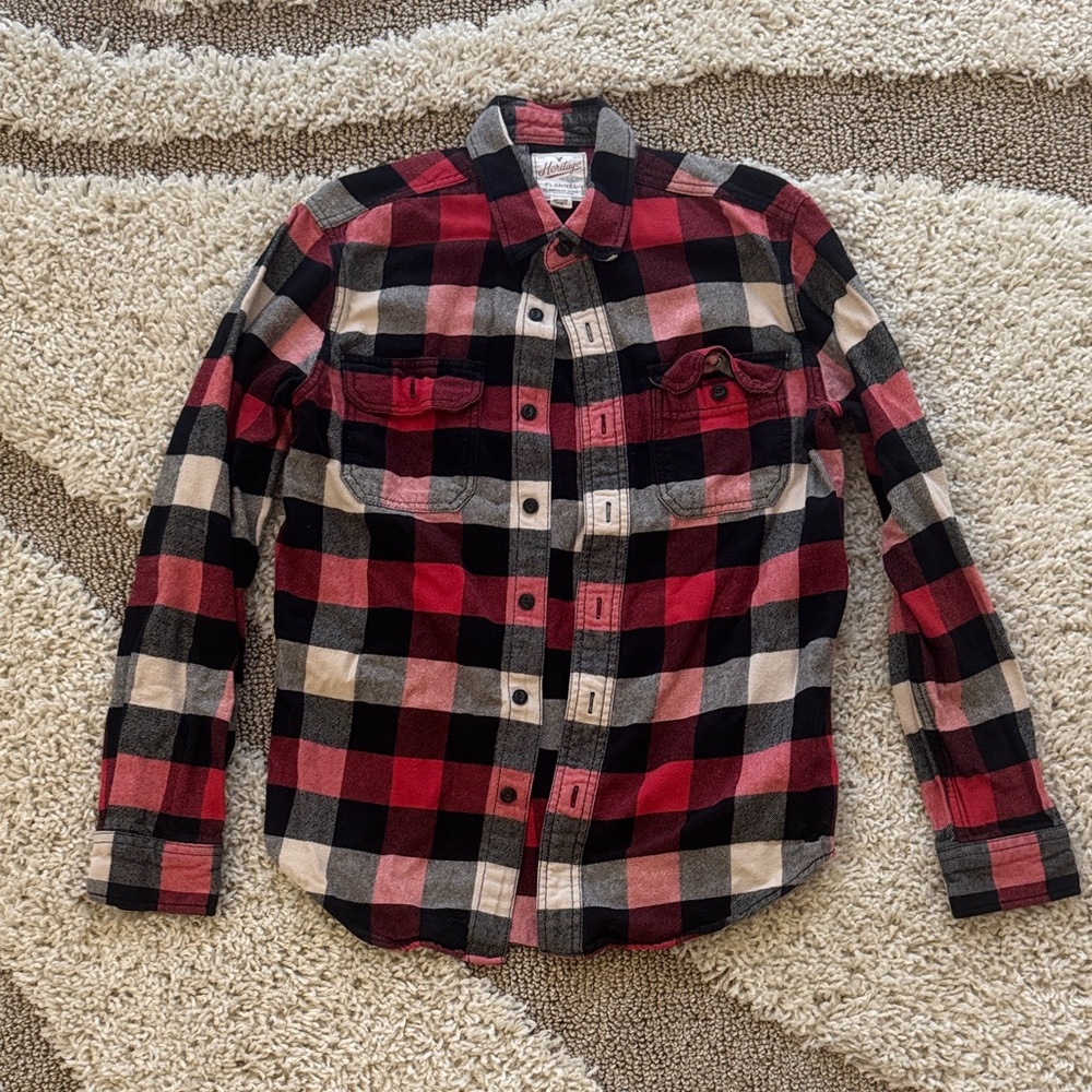 American Eagle Outfitters Red and Black Plaid Shirt
